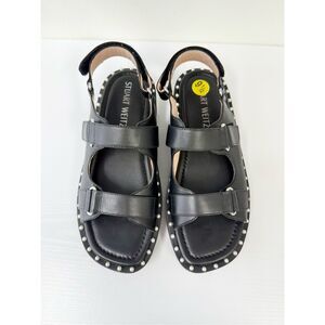 Stuart Weitzman Black and White Edgy Sandals